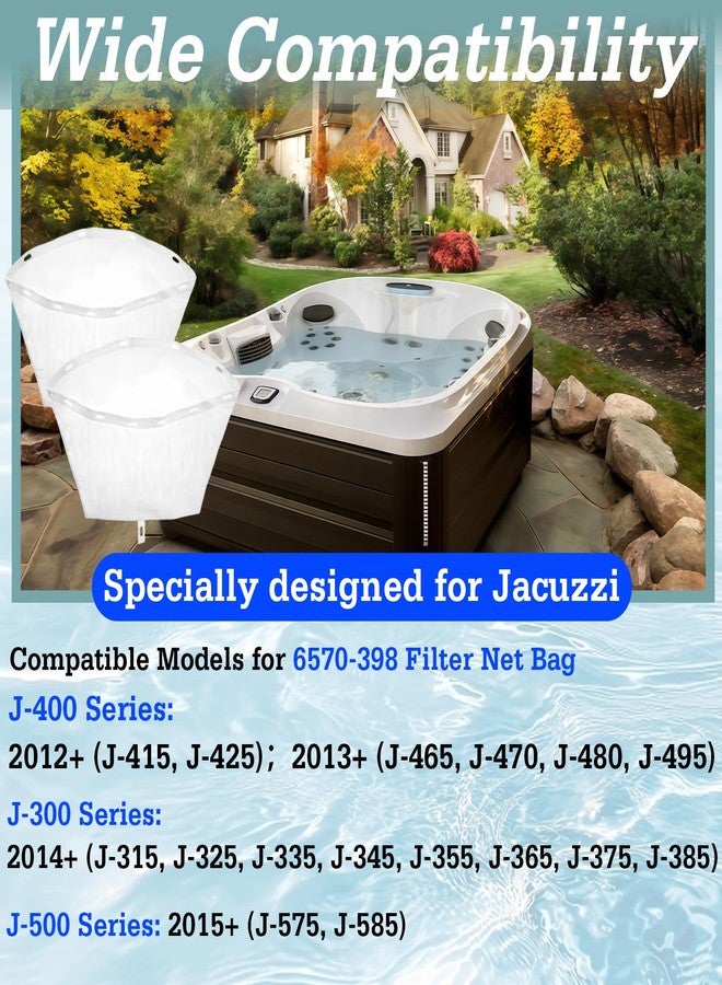 Stitokg 2 Pack 6570-398 Filter Net Bag - Compatible with Jacuzzi 2014+ J-300, 2012+ J-400, 2015+ J-500 Series Hot Tubs, Mesh Skimmer/Debris Attachment Bag with 11 Clip Holes - Image 3